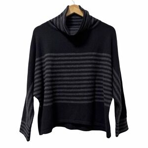 Zoe Couture Womens Cashmere Cowl Neck Sweater Size M Black Minimalist Quiet Luxe
